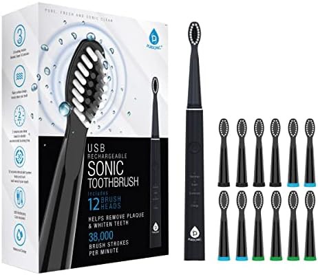 Black whitening sonic toothbrush with USB charging