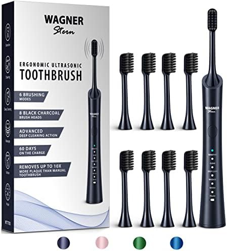 Charcoal black ultrasonic toothbrush for fresh breath