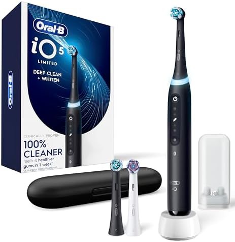 Black iO5 rechargeable toothbrush with travel case