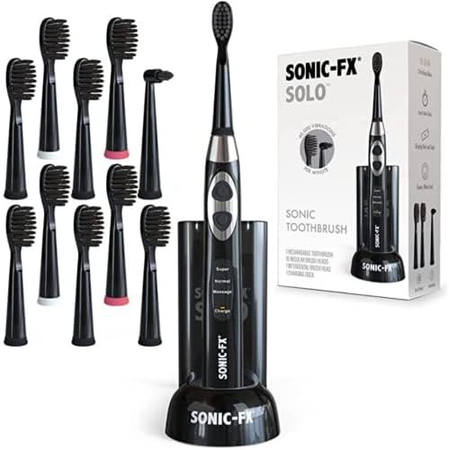 Black Rechargeable Toothbrush with Charcoal Bristles