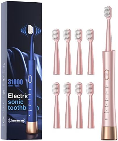 Pink fast charging sonic toothbrush for adults