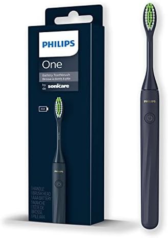 Black battery powered toothbrush with soft bristles