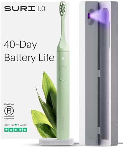 Suri sonic toothbrush with UV case green