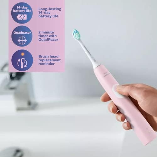 Pastel pink sonic toothbrush for plaque control — photo 3