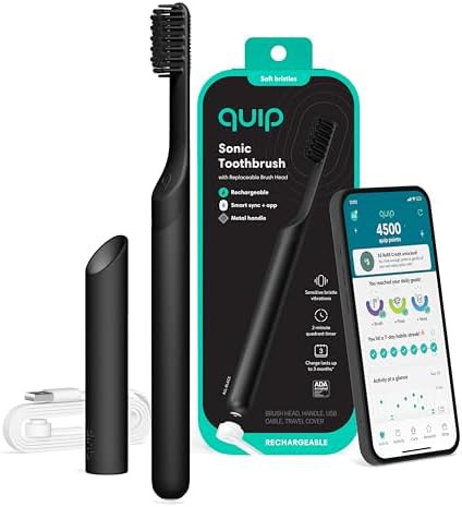 All-black rechargeable smart metal sonic brush