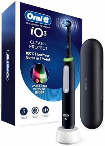 Black io3 clean and protect electric toothbrush