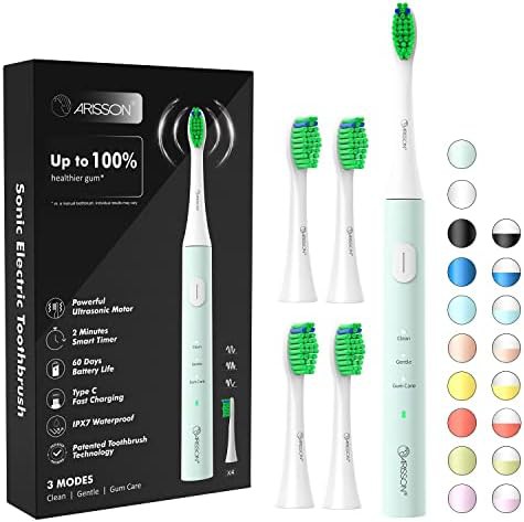 Powder blue sonic toothbrush with smart timer