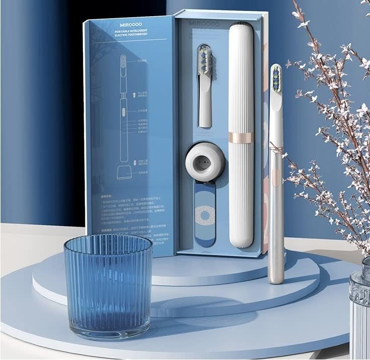 Silver waterproof sonic brush with pressure sensor