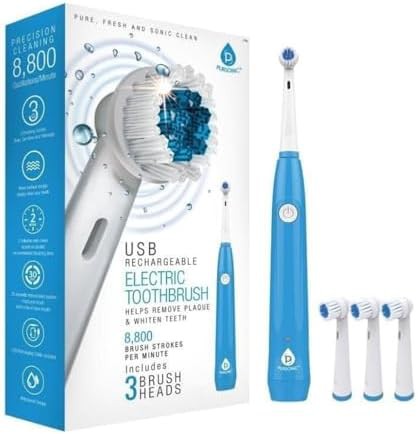 White rotating electric toothbrush with USB charging