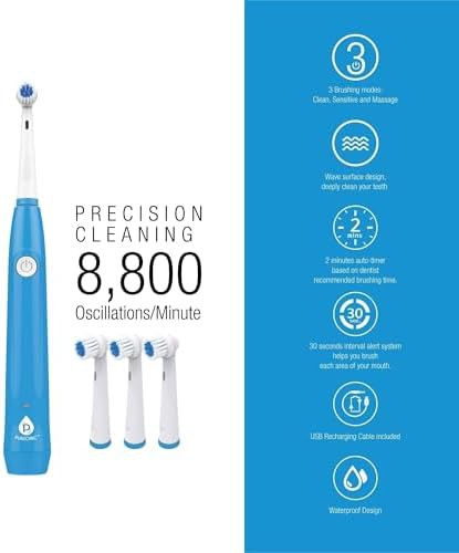 White rotating electric toothbrush with USB charging — photo 4