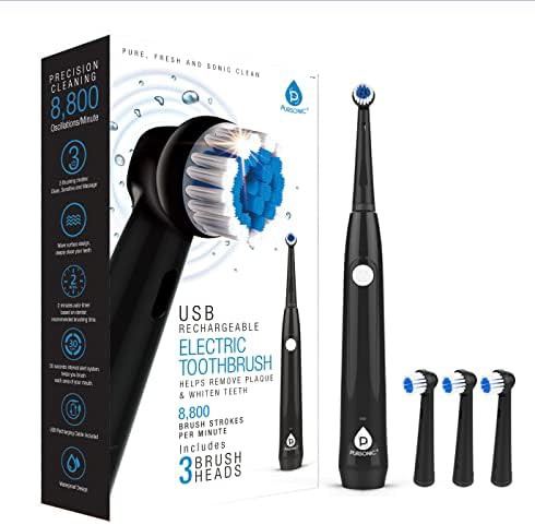 Black rotating electric toothbrush with smart timer