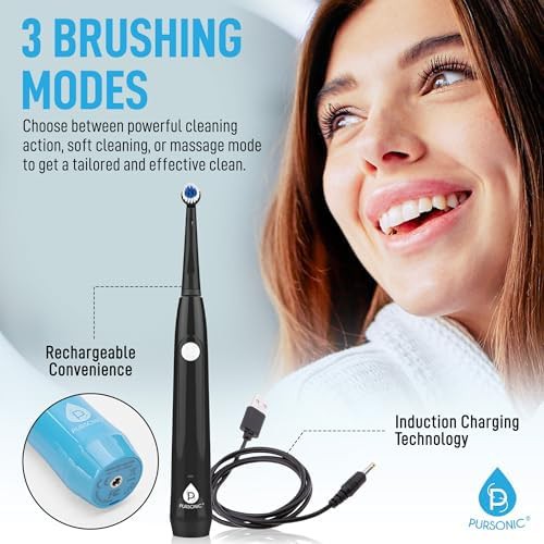 Black rotating electric toothbrush with smart timer — photo 5