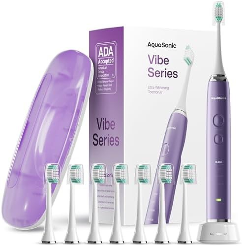 Satin violet whitening toothbrush with travel case