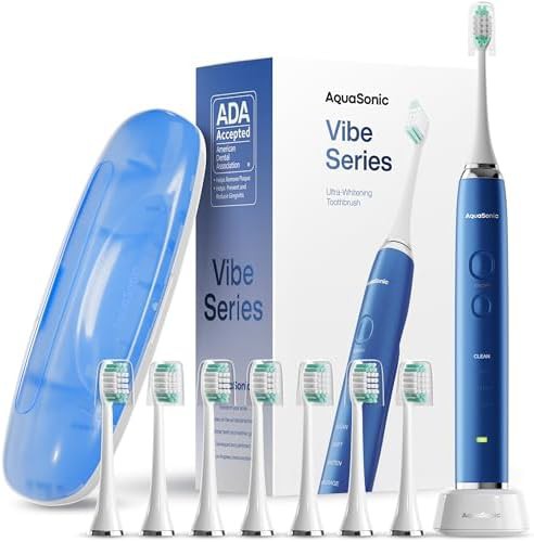 Sapphire blue whitening toothbrush with travel case