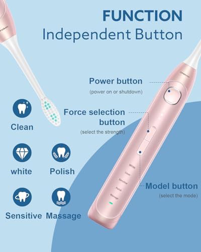 Pink sonic toothbrush with eight heads — photo 3