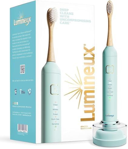 Lumineux sonic bamboo rechargeable electric toothbrush light blue