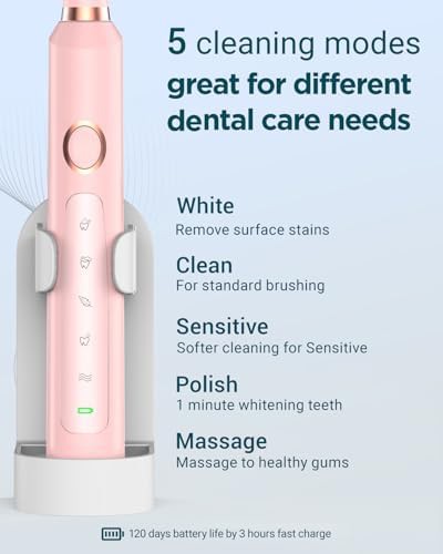 Pink M5 sonic toothbrush with travel case — photo 5