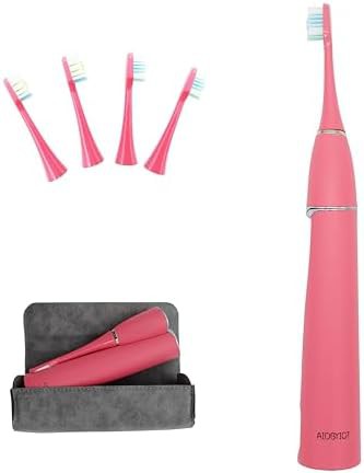Pink folding sonic toothbrush for travel