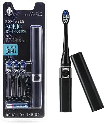 Portable battery operated sonic toothbrush in white