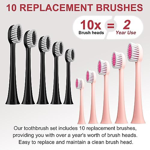 Black and pink two pack toothbrush set — photo 4