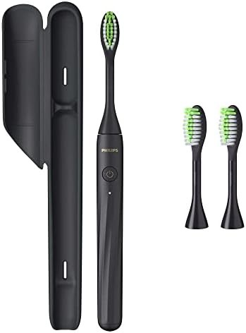 Shadow black rechargeable toothbrush with extra heads
