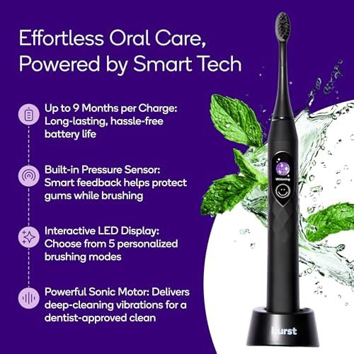 Black pro sonic brush with pressure sensor — photo 4