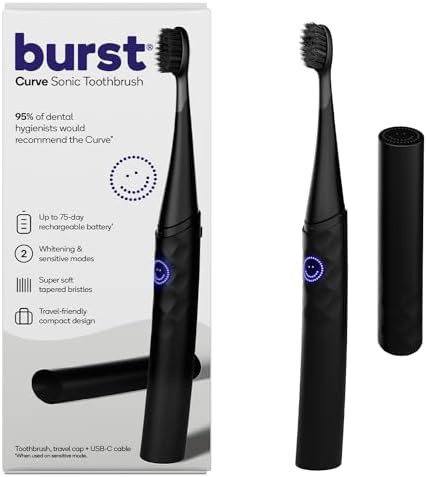 Black curve sonic toothbrush for adults