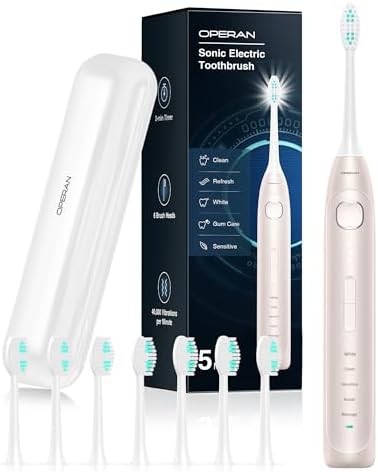 Champagne sonic toothbrush with travel case