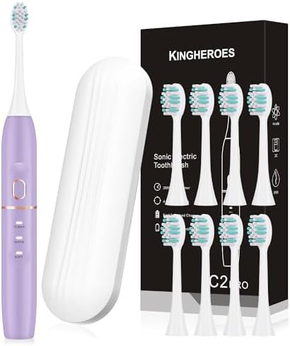 Purple rechargeable toothbrush with smart timer