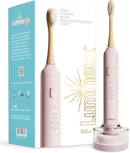 Lumineux sonic bamboo rechargeable electric toothbrush bloom pink
