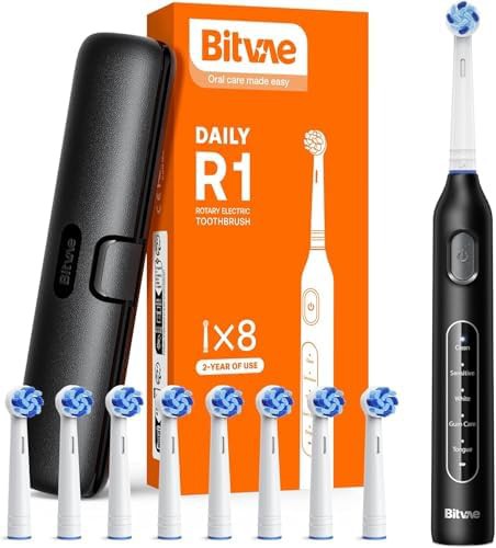 Black rotating toothbrush with smart timer
