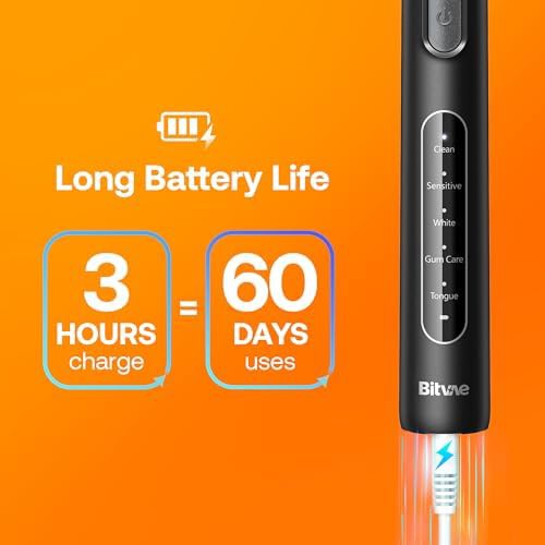 Black rotating toothbrush with smart timer — photo 5