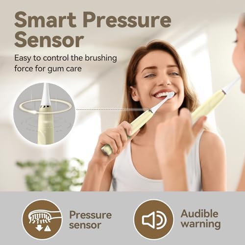 Beige rechargeable toothbrush with five modes — photo 3