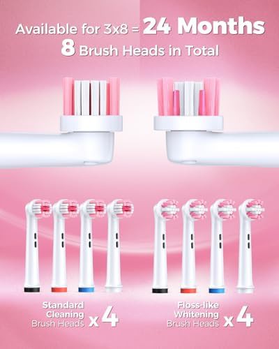 Pink rotating electric toothbrush for adults — photo 4