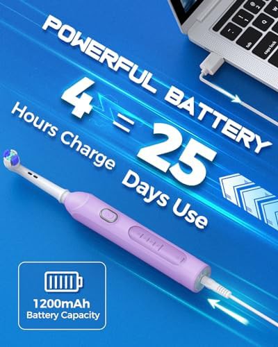 Purple rotating electric toothbrush for adults — photo 5