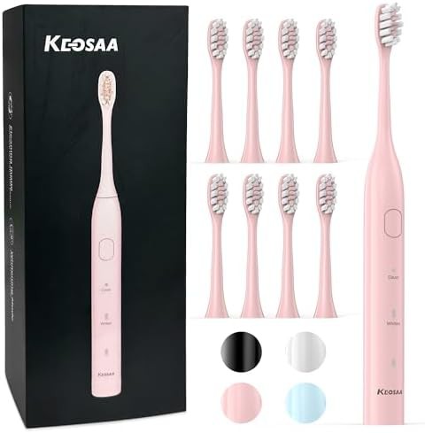 Pink electric toothbrush with sixty day charge