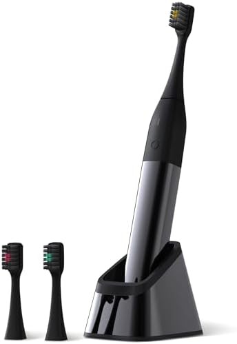 Luxury polished metal sonic electric toothbrush gunmetal grey