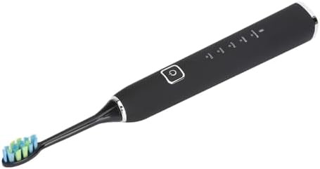 Black waterproof toothbrush with charging dock