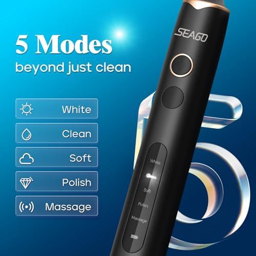 Rotating black toothbrush with round brush heads — photo 5