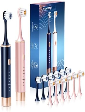 Blue and pink rechargeable sonic toothbrush