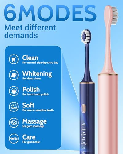Blue and pink rechargeable sonic toothbrush — photo 3