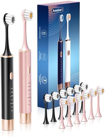 Black and pink two pack sonic toothbrushes