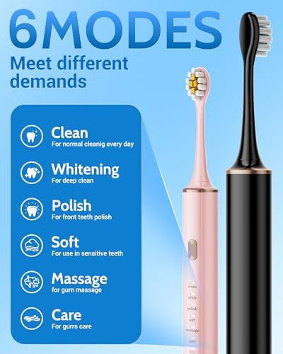 Black and pink two pack sonic toothbrushes — photo 3