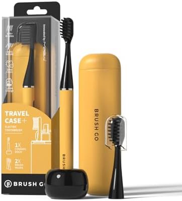 Yellow slim rechargeable sonic toothbrush