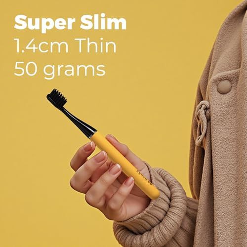 Yellow slim rechargeable sonic toothbrush — photo 3