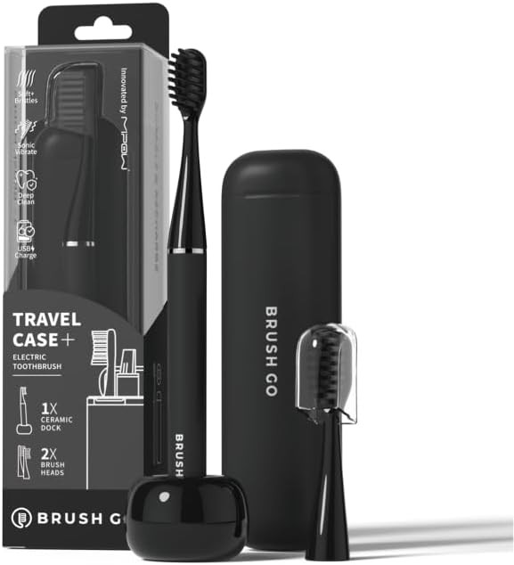Black slim rechargeable sonic toothbrush
