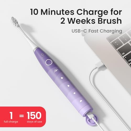 Purple travel sonic toothbrush with USB — photo 3