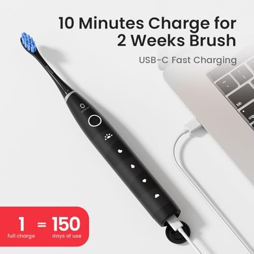 White sonic toothbrush with five modes — photo 3