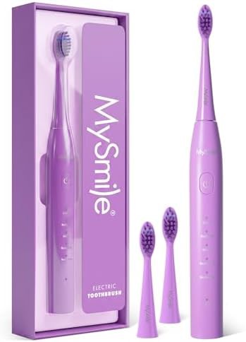 Purple rechargeable sonic toothbrush with timer