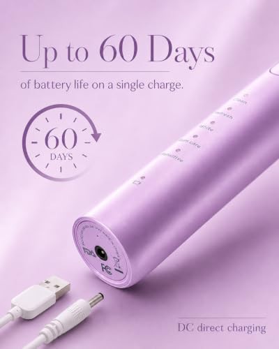 Purple rechargeable sonic toothbrush with timer — photo 4